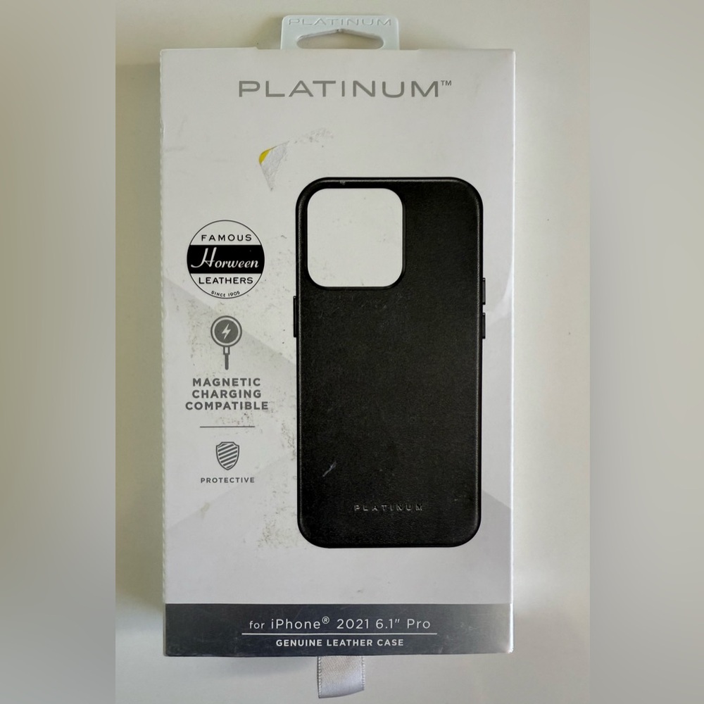 Horween Platinum Black Leather Case for iPhone 13 6.1" Pro - New in Box